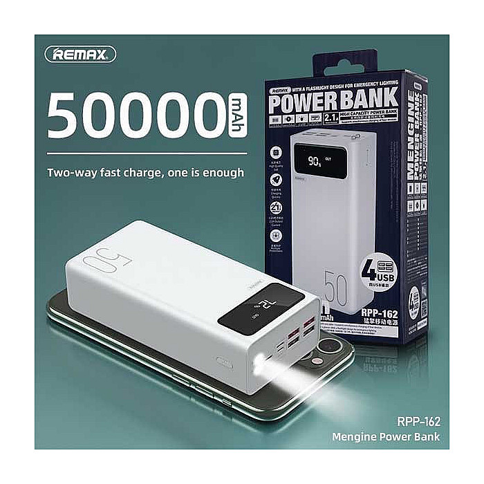 Remax RPP-162 50,000mah power bank with 4usb outputs & 3usb...